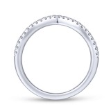 Gabriel & Co. 14k White Gold Contemporary Curved Wedding Band photo 2