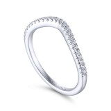 Gabriel & Co. 14k White Gold Contemporary Curved Wedding Band photo 3