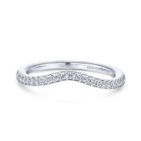 Gabriel & Co. 14k White Gold Contemporary Curved Wedding Band photo