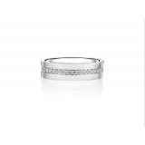 Henri Daussi 6mm Men's Wedding Band MB133 18k Gold White 0.60 Ctw. photo