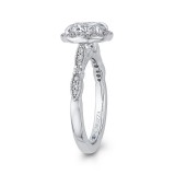 Shah Luxury 14K White Gold Round Diamond Halo Engagement Ring (Semi-Mount) photo 3