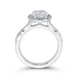 Shah Luxury 14K White Gold Round Diamond Halo Engagement Ring (Semi-Mount) photo 4