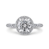 Shah Luxury 14K White Gold Round Diamond Halo Engagement Ring (Semi-Mount) photo