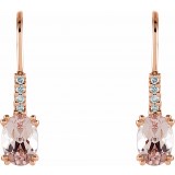 14K Rose Morganite & .05 CTW Diamond Earrings photo 2