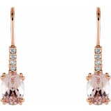 14K Rose Morganite & .05 CTW Diamond Earrings photo 2