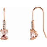 14K Rose Morganite & .05 CTW Diamond Earrings photo