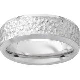 Serinium Beveled Edge Band with Hammered Hand Finish photo