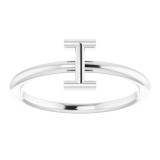 14K White Initial I Ring photo 3