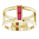 14K Yellow Ruby Baguette Ring photo 3