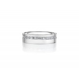 Henri Daussi 6mm Men's Wedding Band MB136 14k Gold White 0.61 Ctw. photo