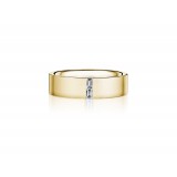 Henri Daussi 6mm Men's Wedding Band MB131 18k Gold Yellow 2 BAG 0.11 Ctw. photo