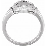 14K White Men's .03 CTW Diamond Claddagh Ring photo 2