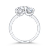 Shah Luxury 14K White Gold Two Stone Engagement Ring Center with Oval & Asscher Diamond photo 4