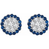 14K White Blue Sapphire & 5/8 CTW Diamond Earrings photo 2