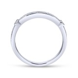 Gabriel & Co. 14k White Gold Victorian Diamond Wedding Band photo 2