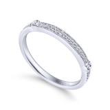 Gabriel & Co. 14k White Gold Victorian Diamond Wedding Band photo 3