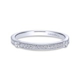 Gabriel & Co. 14k White Gold Victorian Diamond Wedding Band photo