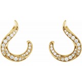 14K Yellow 3/8 CTW Diamond Freeform Earrings photo 2