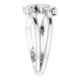 Platinum 1/2 CTW Diamond Cluster Bypass Ring photo 4