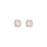 Henri Daussi 14k Rose Gold Diamond Stud Earrings photo