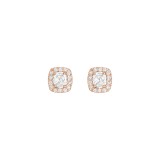 Henri Daussi 14k Rose Gold Diamond Stud Earrings photo