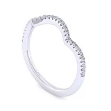 Gabriel & Co. 14K White Gold Contemporary Curved Wedding Band photo 3