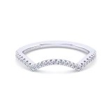 Gabriel & Co. 14K White Gold Contemporary Curved Wedding Band photo