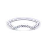 Gabriel & Co. 14K White Gold Contemporary Curved Wedding Band photo