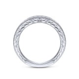 Gabriel & Co. 14k White Gold Victorian Diamond Wedding Band photo 2