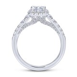 Gabriel & Co. 14k White Gold Entwined Halo Engagement Ring photo 2