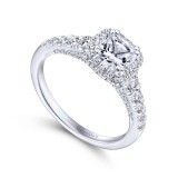 Gabriel & Co. 14k White Gold Entwined Halo Engagement Ring photo 3