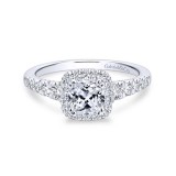 Gabriel & Co. 14k White Gold Entwined Halo Engagement Ring photo