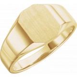 14K Yellow 9x7 mm Octagon Signet Ring photo