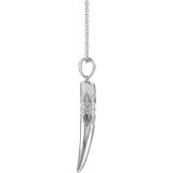 14K White 26.2x13.4 mm Tusk 16-18 Necklace photo 2