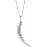 14K White 26.2x13.4 mm Tusk 16-18 Necklace photo