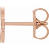 14K Rose Single Initial C Earring photo 2