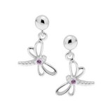 Sterling Silver Sapphire Dragonfly earrings photo