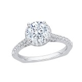 Shah Luxury 14K White Gold Round Cut Diamond Halo Engagement Ring with Euro Shank (Semi-Mount) photo 2