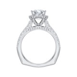 Shah Luxury 14K White Gold Round Cut Diamond Halo Engagement Ring with Euro Shank (Semi-Mount) photo 4