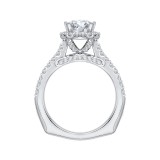 Shah Luxury 14K White Gold Round Cut Diamond Halo Engagement Ring with Euro Shank (Semi-Mount) photo 4