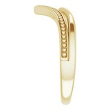 14K Yellow Beaded V Ring photo 4