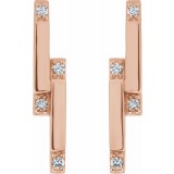 14K Rose 1/10 CTW Diamond Bar Earrings photo 2