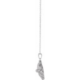 14K White 1/10 CTW Diamond Granulated Filigree 18 Necklace photo 2