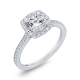 Shah Luxury 14K White Gold Round Cut Diamond Halo Engagement Ring (Semi-Mount) photo 2