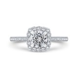 Shah Luxury 14K White Gold Round Cut Diamond Halo Engagement Ring (Semi-Mount) photo