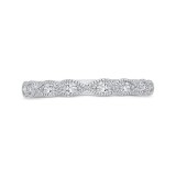 Shah Luxury 14K White Gold Pear and Round Diamond Half-Eternity Wedding Band photo