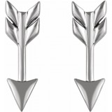 14K White Arrow Earrings photo 2