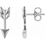 14K White Arrow Earrings photo