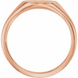 14K Rose 11x9 mm Oval Signet Ring photo 2