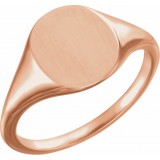 14K Rose 11x9 mm Oval Signet Ring photo